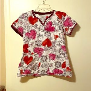 Peaches Small Scrub top- Like new